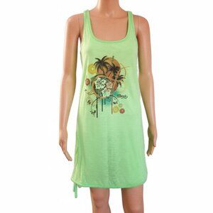 BaBa Swimsuit Cover Up Hawaii Maui Beach Neon Green Womens Size Large USA NEW